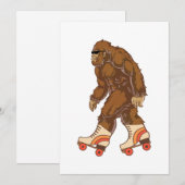 Funny Bigfoot Roller Skaten Feiertagskarte (Vorne/Hinten)