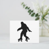 Funny Bigfoot Roller Skaten Postkarte (Stehend Vorderseite)