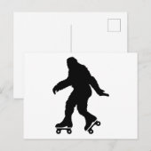Funny Bigfoot Roller Skaten Postkarte (Vorne/Hinten)