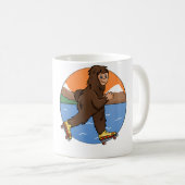 Funny Bigfoot Roller Skating Lover Skater Illustra Kaffeetasse (VorderseiteRechts)