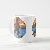 Funny Bigfoot Roller Skating Lover Skater Illustra Kaffeetasse (Vorderseite Links)