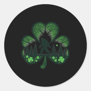 Funny Bigfoot Saint Paddys St Patricks Day Cool Bi Runder Aufkleber