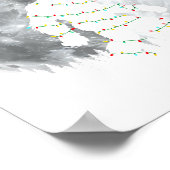 Funny Bigfoot Santa Moon Christmas Lights Xmas Sas Poster (Ecke)