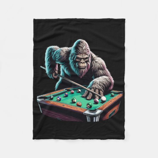 Funny Bigfoot Sasquatch Billiards Billard Pool Pla Fleecedecke (Vorderseite)