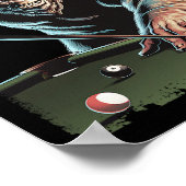 Funny Bigfoot Sasquatch Billiards Billard Pool Pla Poster (Ecke)
