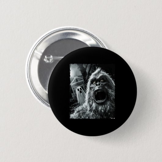 Funny Bigfoot Sasquatch Halloween  Button (Vorne & Hinten)
