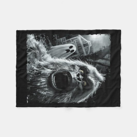 Funny Bigfoot Sasquatch Halloween Fleecedecke (Vorderseite (Horizontal))