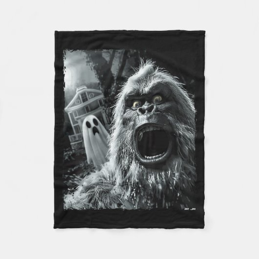 Funny Bigfoot Sasquatch Halloween Fleecedecke (Vorderseite)