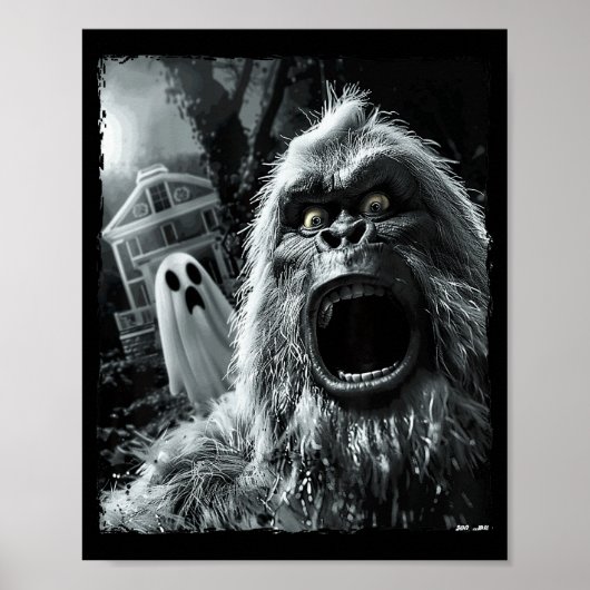 Funny Bigfoot Sasquatch Halloween  Poster (Vorne)