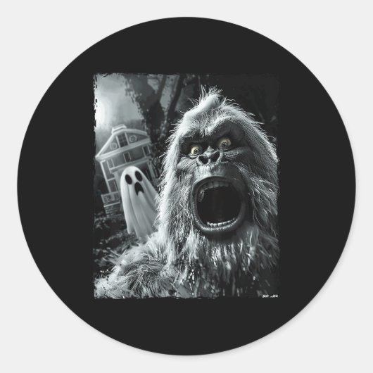 Funny Bigfoot Sasquatch Halloween Runder Aufkleber (Vorderseite)