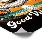 Funny Bigfoot Sasquatch Hawaiian Retro Beach Vacat Poster (Ecke)