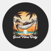 Funny Bigfoot Sasquatch Hawaiian Retro Beach Vacat Runder Aufkleber (Vorderseite)