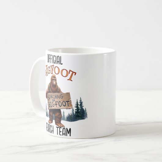 Funny Bigfoot Sasquatch im Wald Kaffeetasse (Vorderseite Links)