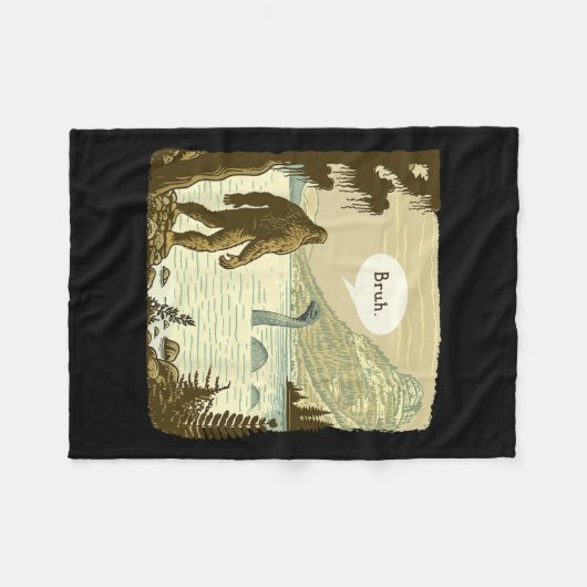 Funny Bigfoot Sasquatch Loch Ness Monster Fleecedecke (Vorderseite (Horizontal))