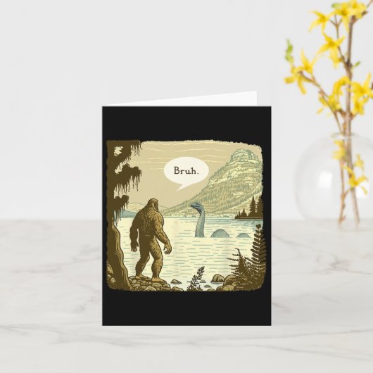 Funny Bigfoot Sasquatch Loch Ness Monster Karte (Gelbe Blume)