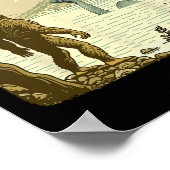 Funny Bigfoot Sasquatch Loch Ness Monster Poster (Ecke)