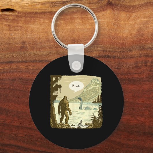 Funny Bigfoot Sasquatch Loch Ness Monster Schlüsselanhänger (Vorderseite)