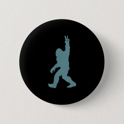 Funny Bigfoot Sasquatch Peace Sign Big Foot Squatc Button (Vorderseite)