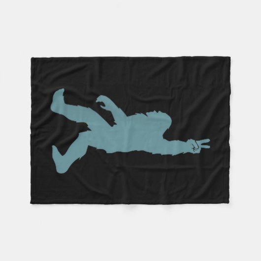 Funny Bigfoot Sasquatch Peace Sign Big Foot Squatc Fleecedecke (Vorderseite (Horizontal))