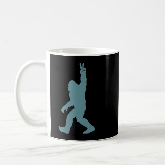 Funny Bigfoot Sasquatch Peace Sign Big Foot Squatc Kaffeetasse (Links)