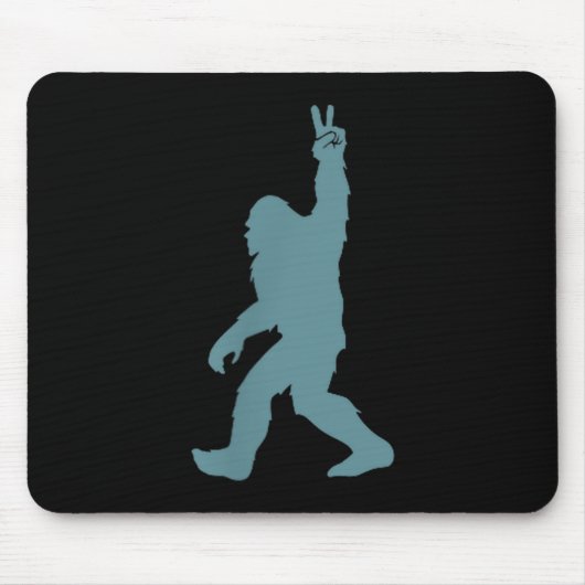 Funny Bigfoot Sasquatch Peace Sign Big Foot Squatc Mousepad (Vorne)