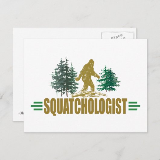 Funny Bigfoot, Sasquatch Postkarte (Vorne/Hinten)