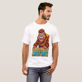 Funny Bigfoot Sasquatch Rucksack im Wald T-Shirt (Vorne ganz)