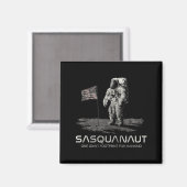 Funny Bigfoot Sasquatch Space Sasquanaut Magnet (Vorderseite/Rückseite)