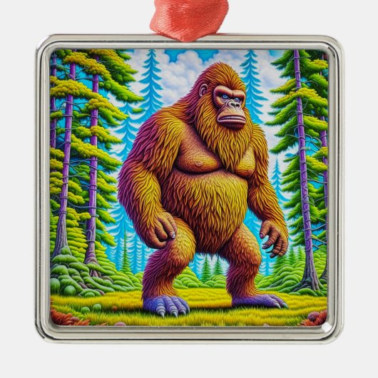 Funny Bigfoot Sasquatch Weihnachten Ornament Aus Metall (Vorne)