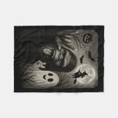 Funny Bigfoot Selfie With Boo Halloween Costume Me Fleecedecke (Vorderseite (Horizontal))