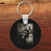 Funny Bigfoot Selfie With Boo Halloween Costume Me Schlüsselanhänger (Vorderseite)