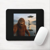 Funny Bigfoot Selfie With Loch Ness Monster And Uf Mousepad (Mit Mouse)
