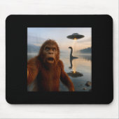 Funny Bigfoot Selfie With Loch Ness Monster And Uf Mousepad (Vorne)