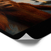 Funny Bigfoot Selfie With Loch Ness Monster And Uf Poster (Ecke)