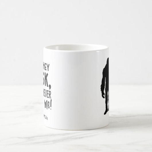 Funny Bigfoot Sie habe mich nie gesehen Kaffeetasse (Mittel)