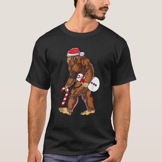 Funny Bigfoot Snowman Hunter Christmas Sasquatch C T-Shirt (Vorderseite)