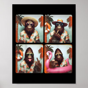 Funny Bigfoot Sommerurlaub Fotobooth Funny Sas Poster