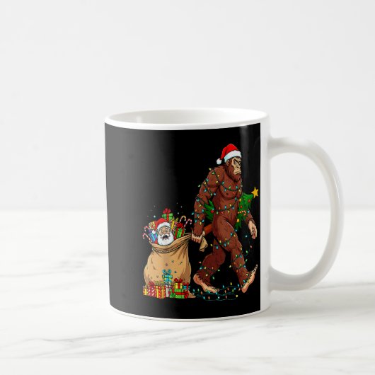 Funny Bigfoot Steals Santa & Xmas Tree - Chris Kaffeetasse (Rechts)