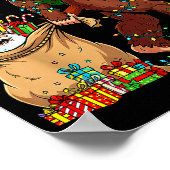 Funny Bigfoot Steals Santa & Xmas Tree - Chris Poster (Ecke)