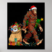 Funny Bigfoot Steals Santa & Xmas Tree - Chris Poster (Vorne)