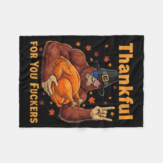 Funny Bigfoot Thanksgiving Thankful For You Forers Fleecedecke (Vorderseite (Horizontal))
