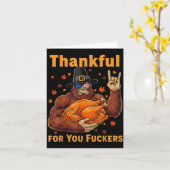Funny Bigfoot Thanksgiving Thankful For You Forers Karte (Gelbe Blume)