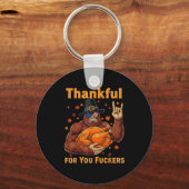 Funny Bigfoot Thanksgiving Thankful For You Forers Schlüsselanhänger (Vorderseite)