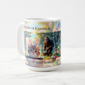 Funny Bigfoot UFO Easter | Cute Cat Bunny Selfie Kaffeetasse (Vorderseite Links)