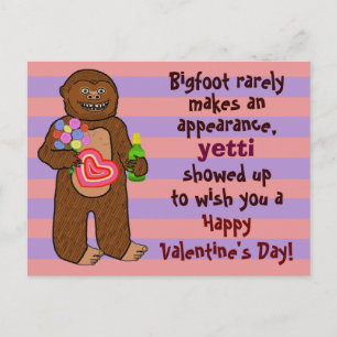 Funny Bigfoot Valentinstag Pun Feiertagspostkarte
