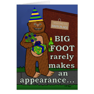 Funny Bigfoot Vatertag Pun Sasquatch Vater Card