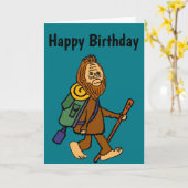 Funny Bigfoot Wandern Cartoon Karte (Gelbe Blume)