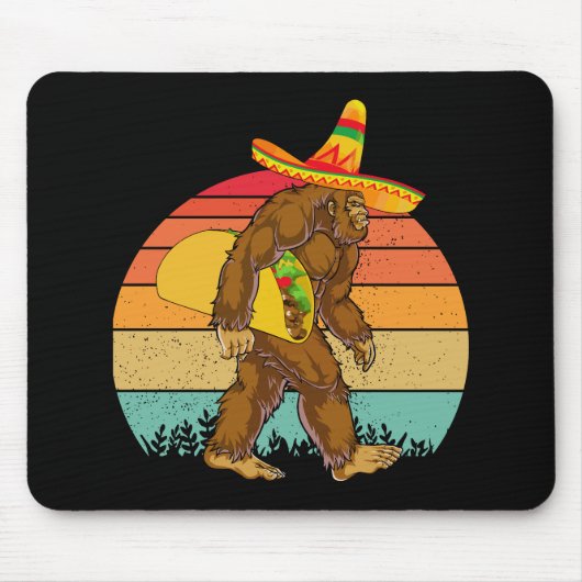 Funny Bigfoot Wandern mit großem Taco Mousepad (Vorne)