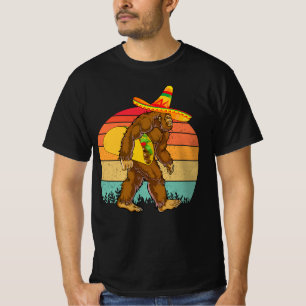 Funny Bigfoot Wandern mit großem Taco T-Shirt
