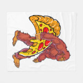 Funny Bigfoot Wandern mit großer Pizza Slice Fleecedecke (Vorderseite (Horizontal))